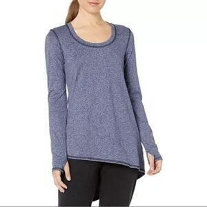 Splendid Women's Large Studio Asymmetrical Hem Tunic Top Black Athletic Yoga